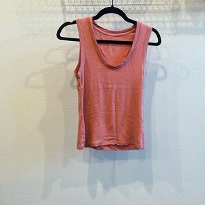2 — A New Day Coral and Lilac Scoop Neck Wide Strap Tank